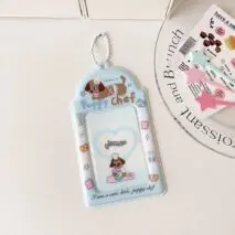 Kawaii Puppy Panda Swiss Roll Kpop Keychain Photocard Holder - ArtGalleryZen