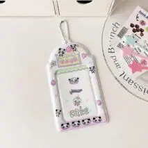 Kawaii Puppy Panda Swiss Roll Kpop Keychain Photocard Holder - ArtGalleryZen