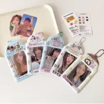 Kawaii Puppy Panda Swiss Roll Kpop Keychain Photocard Holder - ArtGalleryZen