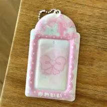 Kawaii Strawberry Cake Photocard Holder Keychain - PVC Card Organizer - ArtGalleryZen