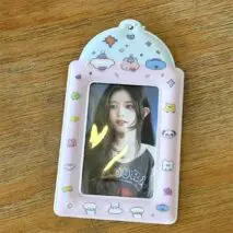 Kawaii Strawberry Cake Photocard Holder Keychain - PVC Card Organizer - ArtGalleryZen