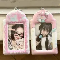 Kawaii Strawberry Cake Photocard Holder Keychain - PVC Card Organizer - ArtGalleryZen