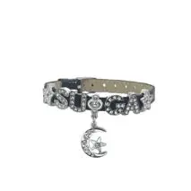 Kpop BTS Rhinestone Inlaid Letter PU Leather Collar Choker Necklace Bracelet - ArtGalleryZen