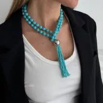 Layered Seed Bead Ball Chain Tassel Y Necklace Choker for Women - ArtGalleryZen