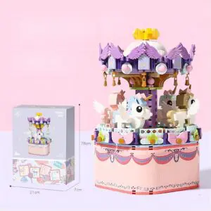 LEGO Compatible Music Box Carousel Ferris Wheel Assembly Building Blocks - ArtGalleryZen