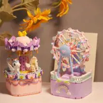LEGO Compatible Music Box Carousel Ferris Wheel Assembly Building Blocks - ArtGalleryZen