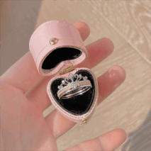 Lux 2 Pieces Stackable Crystal Crown Ring Set - ArtGalleryZen