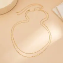Minimalist 2pcs Gold Silver Plated Belly Chain Set - ArtGalleryZen