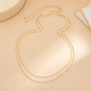 Minimalist 2pcs Gold Silver Plated Belly Chain Set - ArtGalleryZen