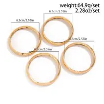 Minimalist 4pcs Gold Silver Plated Glossy Bangle Bracelet Set - ArtGalleryZen