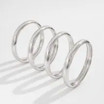 Minimalist 4pcs Gold Silver Plated Glossy Bangle Bracelet Set - ArtGalleryZen