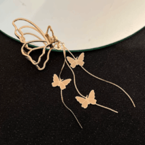 Minimalist Butterfly Chain Tassel Chignon Claw Clip Hair Clip - ArtGalleryZen