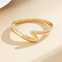Minimalist Chic Lightning Pattern Bangle Bracelet - ArtGalleryZen