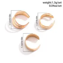 Minimalist Gold Silver Plated Ear Cuff Earrings Set - ArtGalleryZen