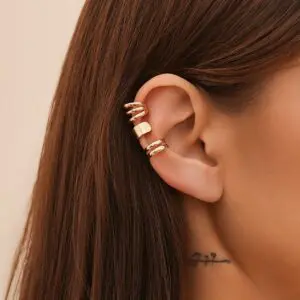 Minimalist Gold Silver Plated Ear Cuff Earrings Set - ArtGalleryZen