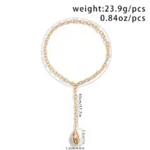 Minimalist Irregular Waterdrop Dangle Curb Chain Y Necklace - ArtGalleryZen