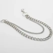 Minimalist Layered Silver Tone Metal Curb Link Trouser Chain - ArtGalleryZen