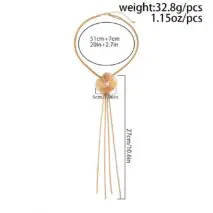 Minimalist Pearl Flower Charm Long Tassel Chain Y Necklace - ArtGalleryZen