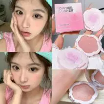 Monochrome Flower Shimmer Powder Blusher - ArtGalleryZen