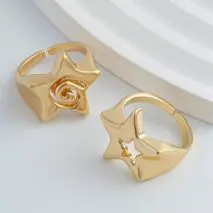 Newly 2Pcs Hollow Star Spiral Open Ring Set - ArtGalleryZen