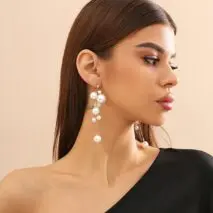 Newly Dangling Tassel Pearl Earrings - ArtGalleryZen