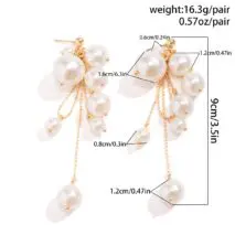 Newly Dangling Tassel Pearl Earrings - ArtGalleryZen