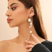 Newly Dangling Tassel Pearl Earrings - ArtGalleryZen