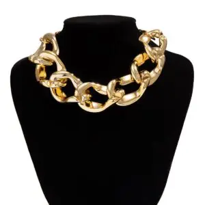 Newly Gold Silver Plated Chunky Curb Chain Choker Necklace - ArtGalleryZen