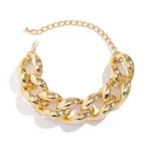 Newly Gold Silver Plated Chunky Curb Chain Choker Necklace - ArtGalleryZen