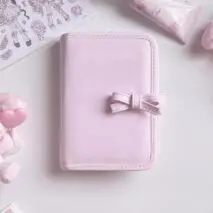 Pink Bowknot PU Leather A7 Binder Cover - ArtGalleryZen