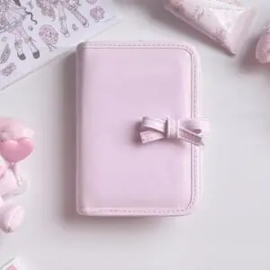 Pink Bowknot PU Leather A7 Binder Cover - ArtGalleryZen