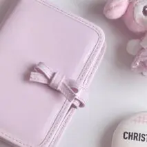 Pink Bowknot PU Leather A7 Binder Cover - ArtGalleryZen