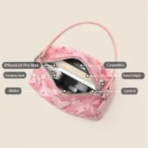 Pink Heart Velvet Tote Bag - ArtGalleryZen