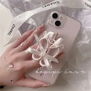 Pink Ribbon Dance Theatrical Stand iPhone Case - ArtGalleryZen