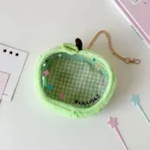 Plush Fruit Doll Clear Display Keychain Bag Kawaii Strawberry Apple - ArtGalleryZen