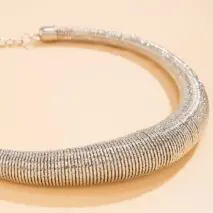 Punk Spring Metal Thick Chokers Collar Necklace - ArtGalleryZen