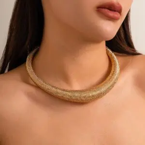 Punk Spring Metal Thick Chokers Collar Necklace - ArtGalleryZen