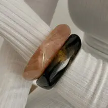 Retro Irregular Gradient Resin Bangle Bracelet - ArtGalleryZen