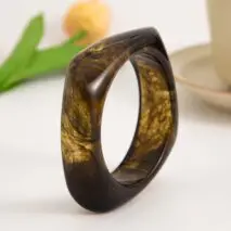 Retro Irregular Gradient Resin Bangle Bracelet - ArtGalleryZen