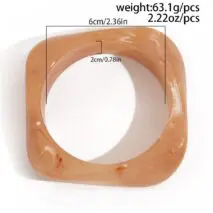 Retro Irregular Gradient Resin Bangle Bracelet - ArtGalleryZen
