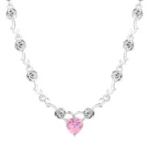 Rose Heart Pendant Necklace - ArtGalleryZen