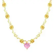 Rose Heart Pendant Necklace - ArtGalleryZen