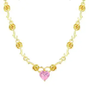 Rose Heart Pendant Necklace - ArtGalleryZen