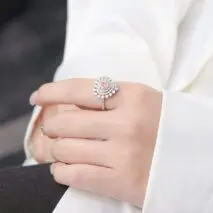 S925 Sterling Silver Diamond Heart Ring - ArtGalleryZen
