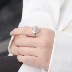 S925 Sterling Silver Diamond Heart Ring - ArtGalleryZen