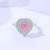 S925 Sterling Silver Diamond Heart Ring - ArtGalleryZen