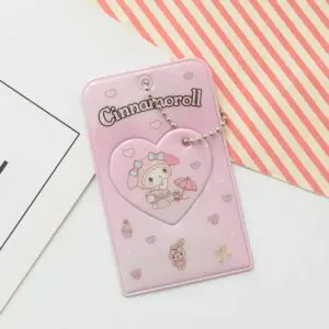 Sanrio Cinnamoroll Kuromi Kpop Heart Keychain Photocard Holder - ArtGalleryZen