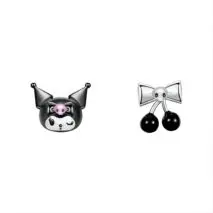 Sanrio Enamel Black Cherry Kuromi Earrings - ArtGalleryZen