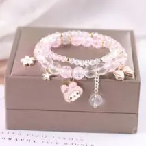 Sanrio Kawaii Anime Melody Kuromi Cinnamoroll Crystal Bracelet - ArtGalleryZen