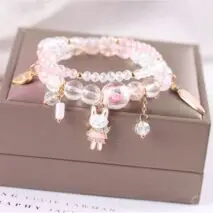 Sanrio Kawaii Anime Melody Kuromi Cinnamoroll Crystal Bracelet - ArtGalleryZen